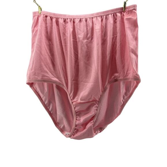 Shimmering Shiny 100% Nylon Panty Panties Briefs Granny Style Pink Women Size 6 - Picture 1 of 7